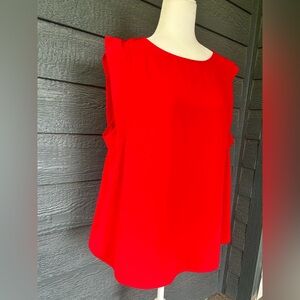 Forever 21 + red sleeveless blouse stretchy